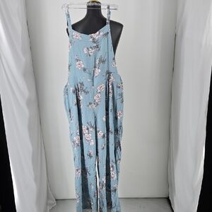 Torrid Blue Floral Jumpsuit Size 2